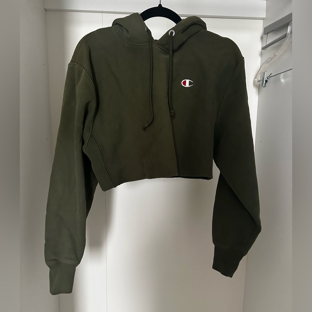 Champion Forest Green Cropped Sweatshirt